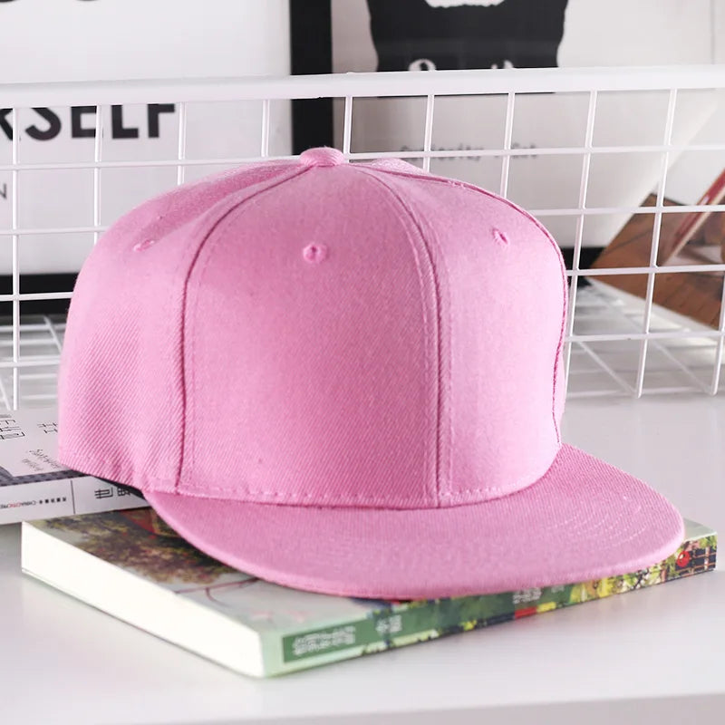 Solid Hip Hop Cap For Men Snapback Hat Women's Baseball Caps Adjustable Flat Brim Bill Plain Visors Boys And Girls Street Dance