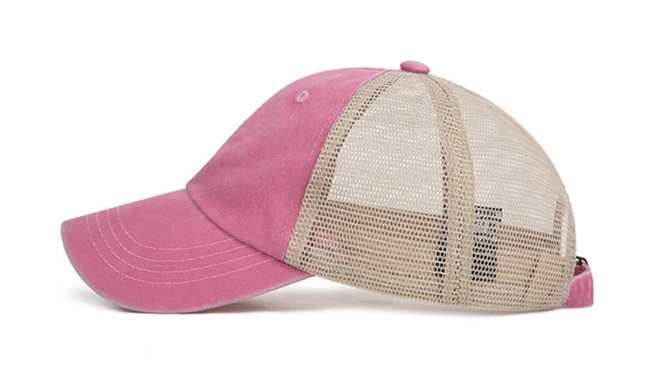Washed cotton mesh breathable baseball cap made old light board caps men and women tide spring and summer hat women