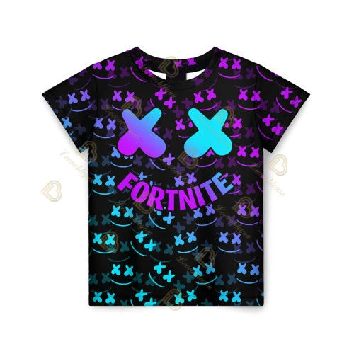Лятна модна детска тениска с Fortnite талисман и 3D принт, ежедневна T-shirt за момчета и момичета, унисекс детско облекло, горнище
