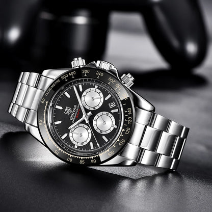 BENYAR Men’s Watches – Luxury chronograph, sporty design, water-resistant, stainless steel, quartz movement