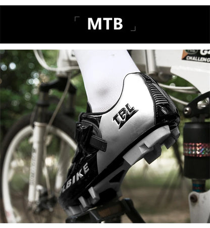 Professional Racing Road Bike Cycling Shoes for Men, Outdoor Non-Slip MTB Bicycle Sneakers, Breathable Self-Locking Sports Cleat Shoes