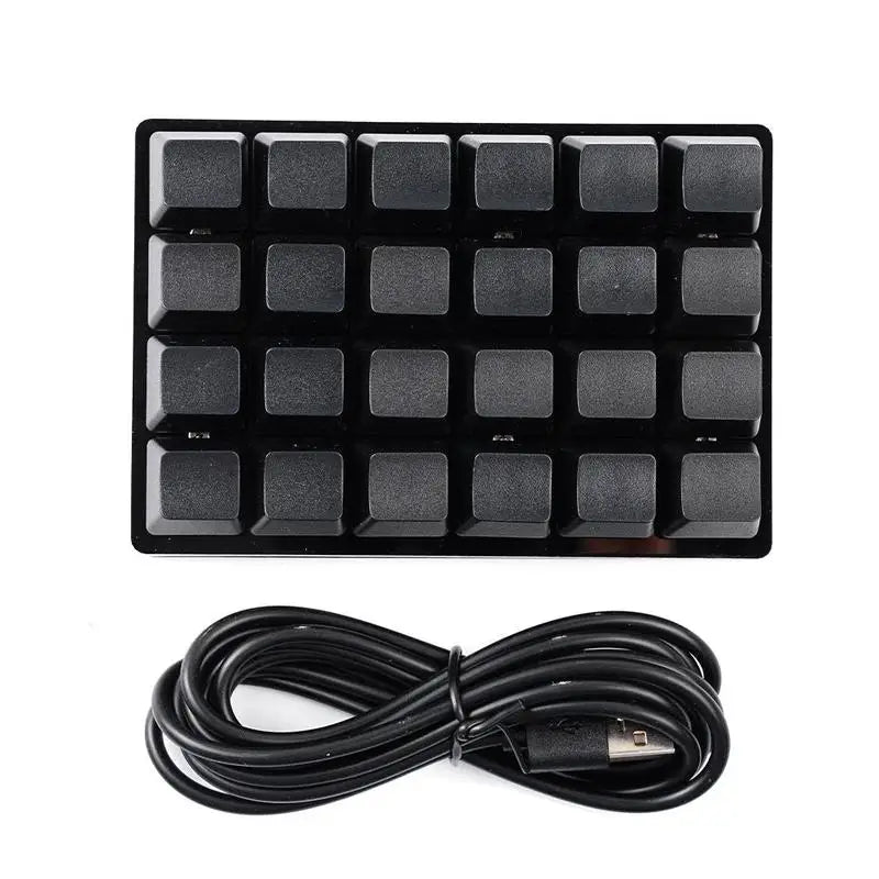 Mini teclado mecânico USB personalizado de 24 teclas preto/branco para gaming, Sayo Device, teclado programável de atalhos com teclas macro
