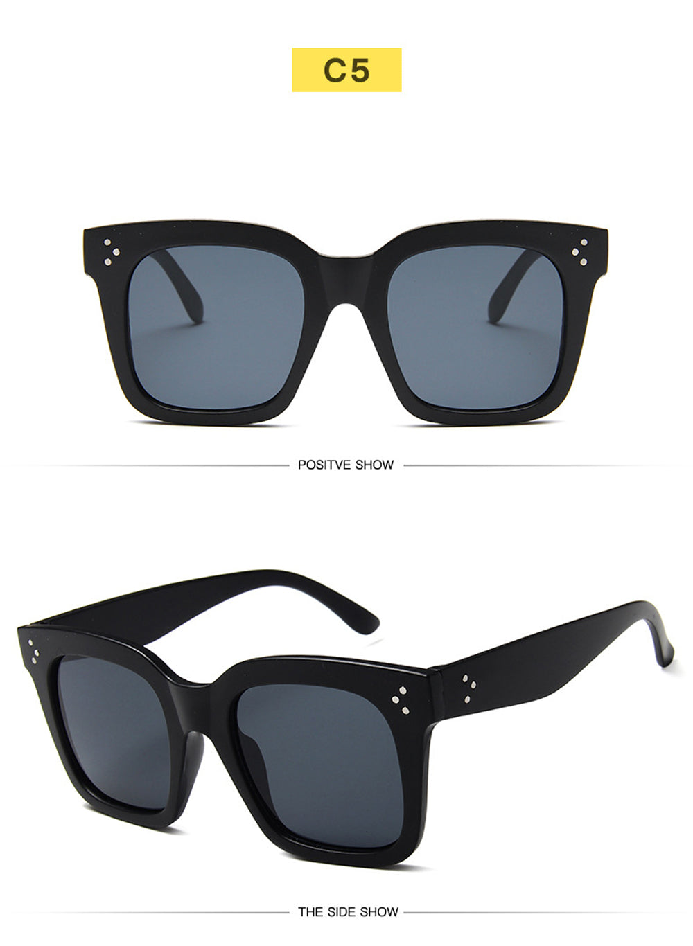Női napszemüveg, lapos felső keret, Lunette Femme, női luxusmárkás napszemüveg, női szegecses napszemüveg, UV400