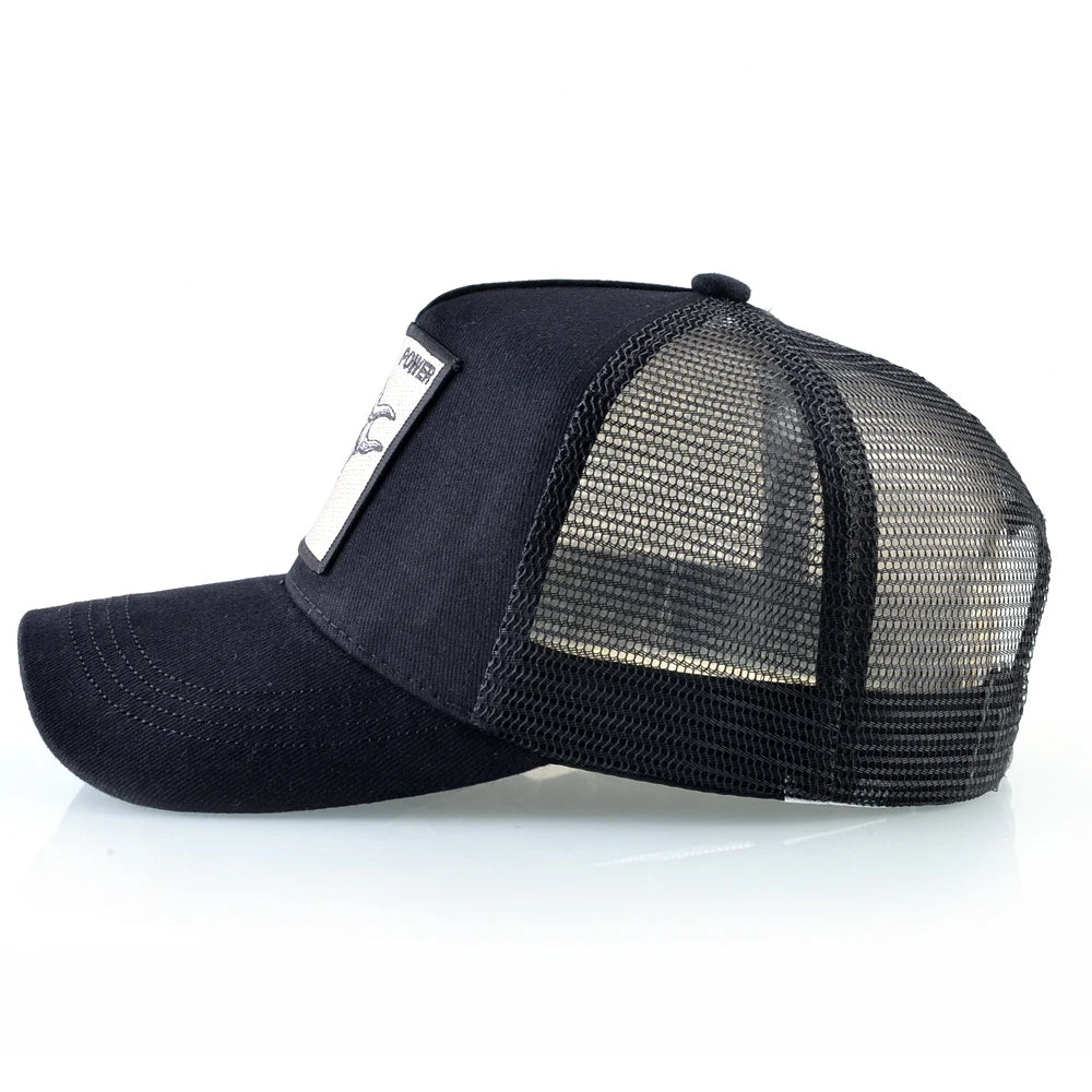 K Baseball Caps Men Snapback Hip Hop Trucker Cap With Embroidery Bull Patch Four Seasons Breathable Mesh Trucker Hat For Women