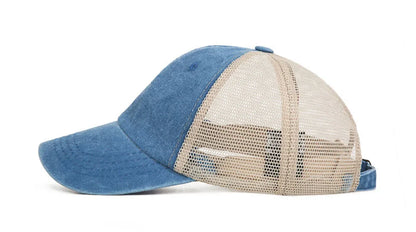 Washed cotton mesh breathable baseball cap made old light board caps men and women tide spring and summer hat women