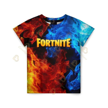 Лятна модна детска тениска с Fortnite талисман и 3D принт, ежедневна T-shirt за момчета и момичета, унисекс детско облекло, горнище