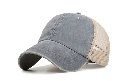 Washed cotton mesh breathable baseball cap made old light board caps men and women tide spring and summer hat women