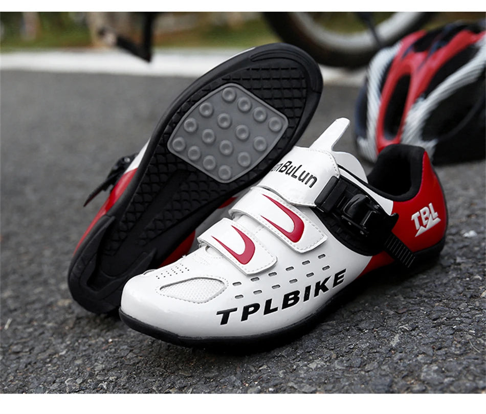 Professional Racing Road Bike Cycling Shoes for Men, Outdoor Non-Slip MTB Bicycle Sneakers, Breathable Self-Locking Sports Cleat Shoes