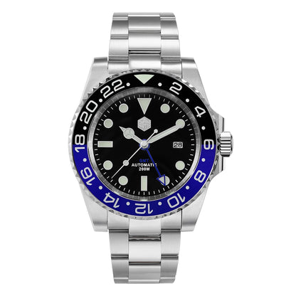 San Martin Luxury GMT Hangzhou 6460 Men Automatic Mechanical Watch Business Sports Waterproof 200m Sapphire Full Luminous SN0016