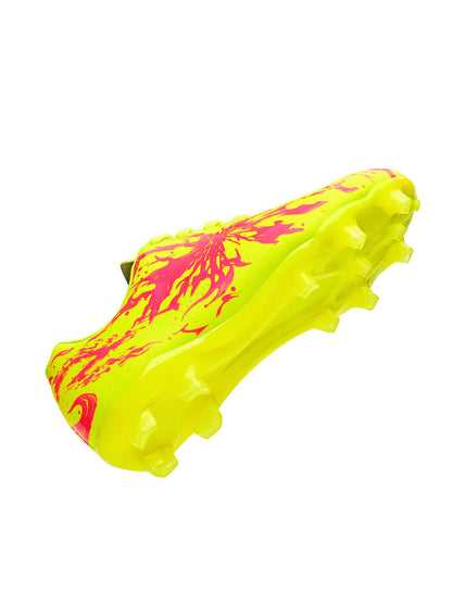 Chaussures de football pour hommes, modèle AG FG Hybrid, avec crampons, tige en PU confortable et semelle absorbant les chocs, idéales pour l’entraînement sur gazon naturel.