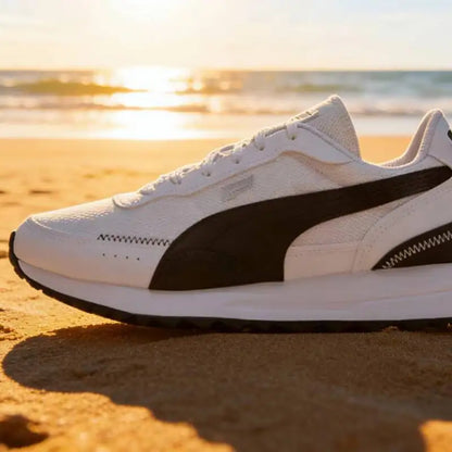 Nouvelles chaussures décontractées PUMA Road Rider unisexe en tissu, confortables, à amorti doux, basses, pour le quotidien, blanches et noires 397432-05