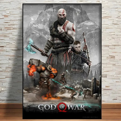 Classic Game G-God Of War Poster Modern Aesthetic Wall Art Print Room Decoration Items for Bedroom Home Decor Gift