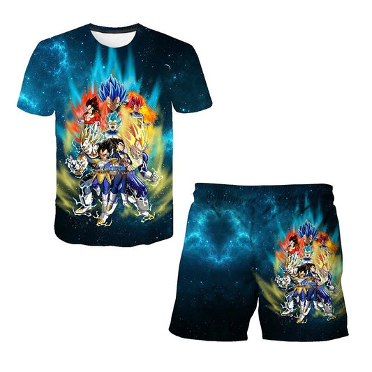 Dragon Ball T-shirt Children's Set Anime Character Wukong Super Sailor Set Boys' T-shirt Children's Summer Set