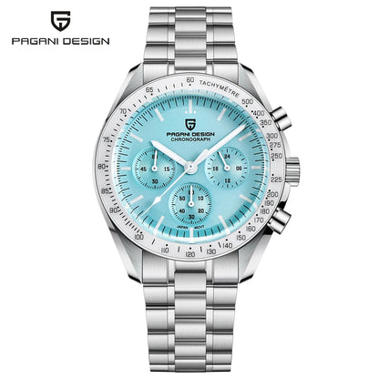 Relógio PAGANI DESIGN Moon – Cronógrafo de quartzo de luxo para homem, estilo desportivo, vidro de safira com tratamento antirreflexo, mostrador luminescente