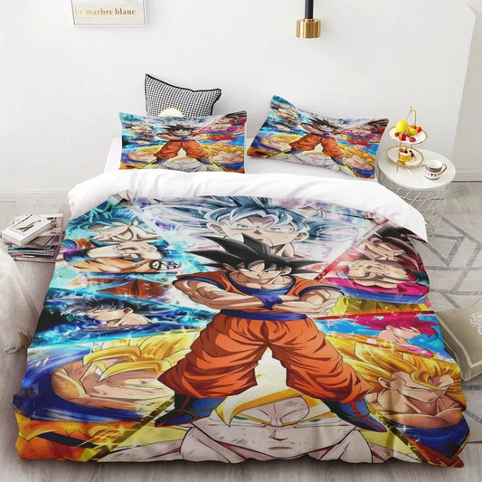 Goku Bettbezug-Set Dragon Ball für Teenager – Bettwäsche-Set mit Deckenbezug für Kinder und Jungen, ideales Geschenk, Schlafzimmerdekor in Queen- und King-Size