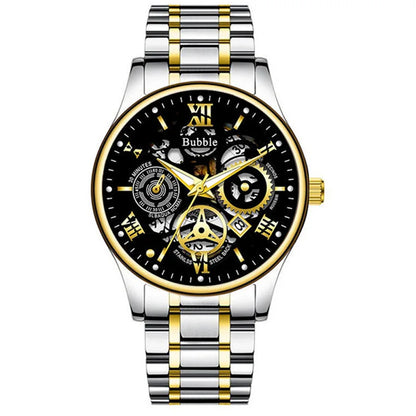 UTHAI L93 Herrenuhr: ein trendiges, hochwertiges und vielseitiges Modell im Stil „erschwinglicher Luxus“. Diese Quarzuhr verfügt über ein durchbrochenes Zifferblatt mit römischen Ziffern und ist wasserdicht.
