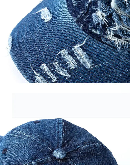 Gorra de béisbol de denim lavado para mujer y hombre, con visera, transpirable, para primavera y verano, gorra vintage con cierre a presión para mujer