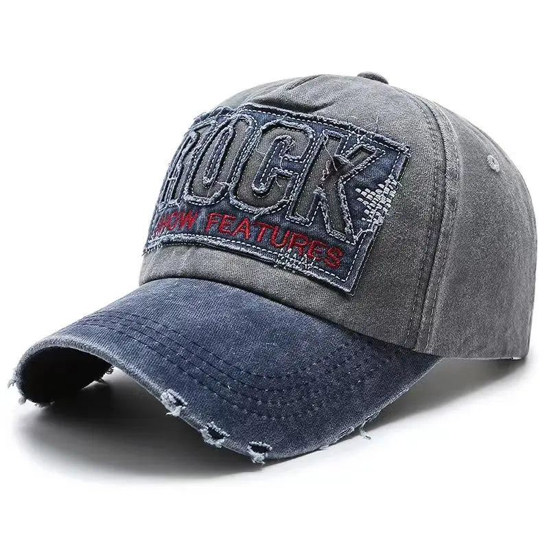 Vysoce kvalitní bavlněná baseballová kšiltovka s výšivkou ROCK pro muže a ženy, snapback kšiltovka pro outdoorový sport a ochranu před sluncem