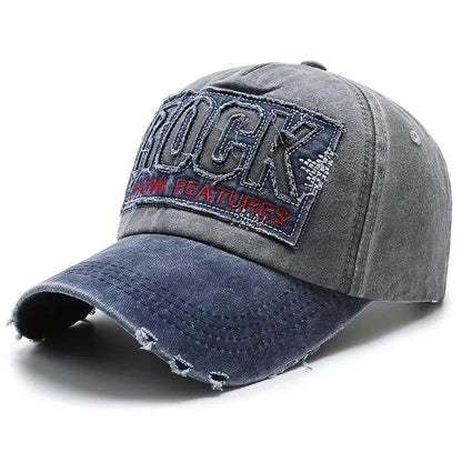 Vysoce kvalitní bavlněná baseballová kšiltovka s výšivkou ROCK pro muže a ženy, snapback kšiltovka pro outdoorový sport a ochranu před sluncem