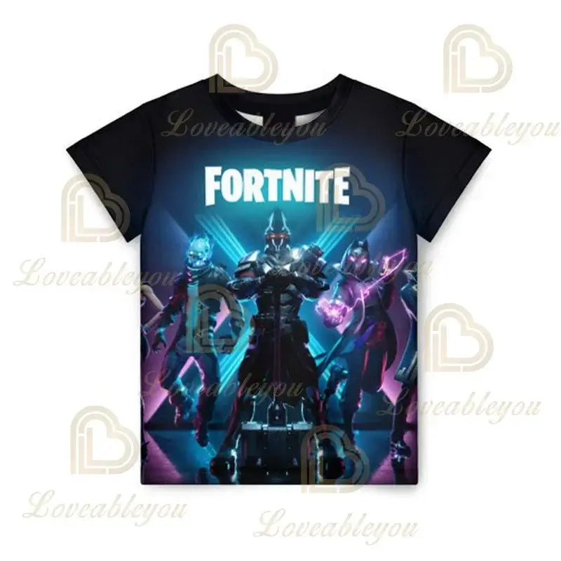 T-shirt 3D Battle Royale Fortnite — T-shirts para Homem e Mulher, Rapazes e Raparigas, Tops Cartoon Victory, Roupa Teen, Crianças, Herói de Jogo, T-shirts e Tops