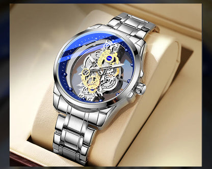 Montre-bracelet pour homme TPW – Style tendance, modèle « squelette » (noir, doré ou bleu), mouvement à quartz (non automatique), accessoire de luxe, collection – Vente en gros