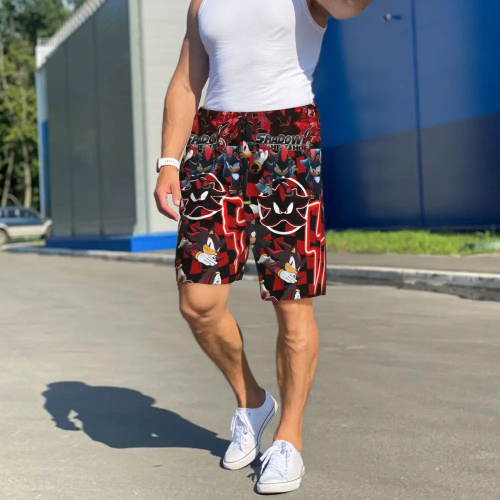 Custom Shadow The Hedgehog Sonic Poster Short Pajama Pants Men Sleepwear Sleep Lounge Bottom Shorts Sleeping Pants