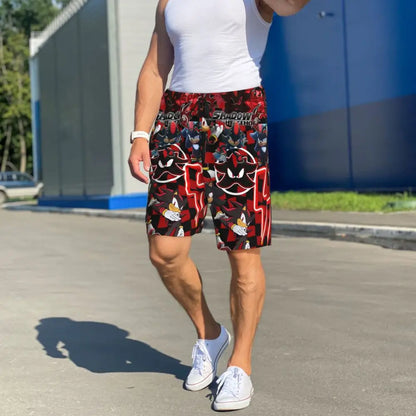 Custom Shadow The Hedgehog Sonic Poster Short Pajama Pants Men Sleepwear Sleep Lounge Bottom Shorts Sleeping Pants