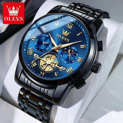 OLEVS 2859 Men’s Watch – A classic and luxurious model with Roman numerals, multifunctional, water-resistant, luminescent dial and high-quality quartz movement.
