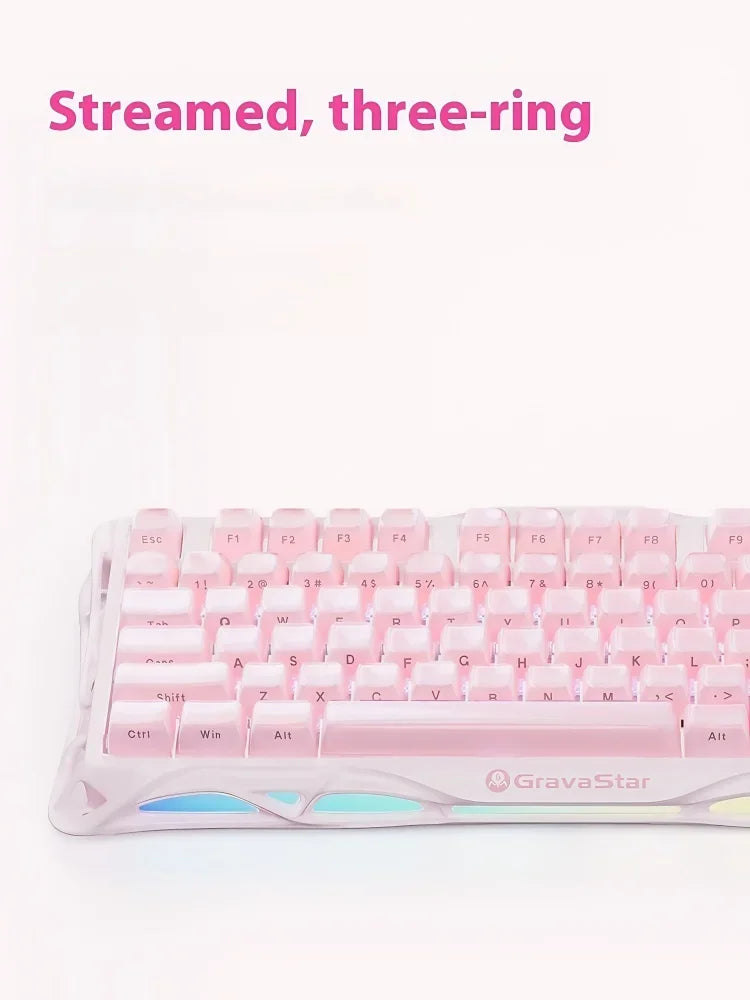 Mercury K1 Grava Star Breaking 75 RGB Mechanical Keyboard Gaming Bluetooth 2.4G Wired RGB Hotswap Gamer Non-contact Keyboard