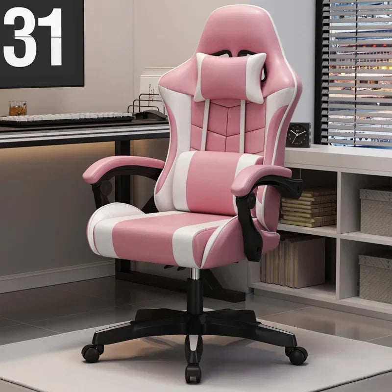 Chaise de jeu pivotante à dossier réglable, chaise de jeu confortable, chaise de jeu ergonomique pour le bureau à domicile, les longues heures de jeu et les streamers.
