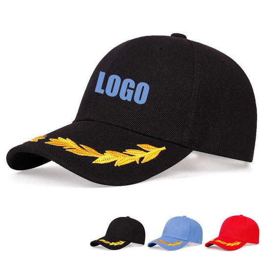 Herren-Baseballcap mit individuellem Logo, verstellbar, für Frühling und Herbst, einfarbig, mit Weizenähren-Stickerei, modische Trucker-Cap, Damen-Schirmmütze, Fs Sonnenhut