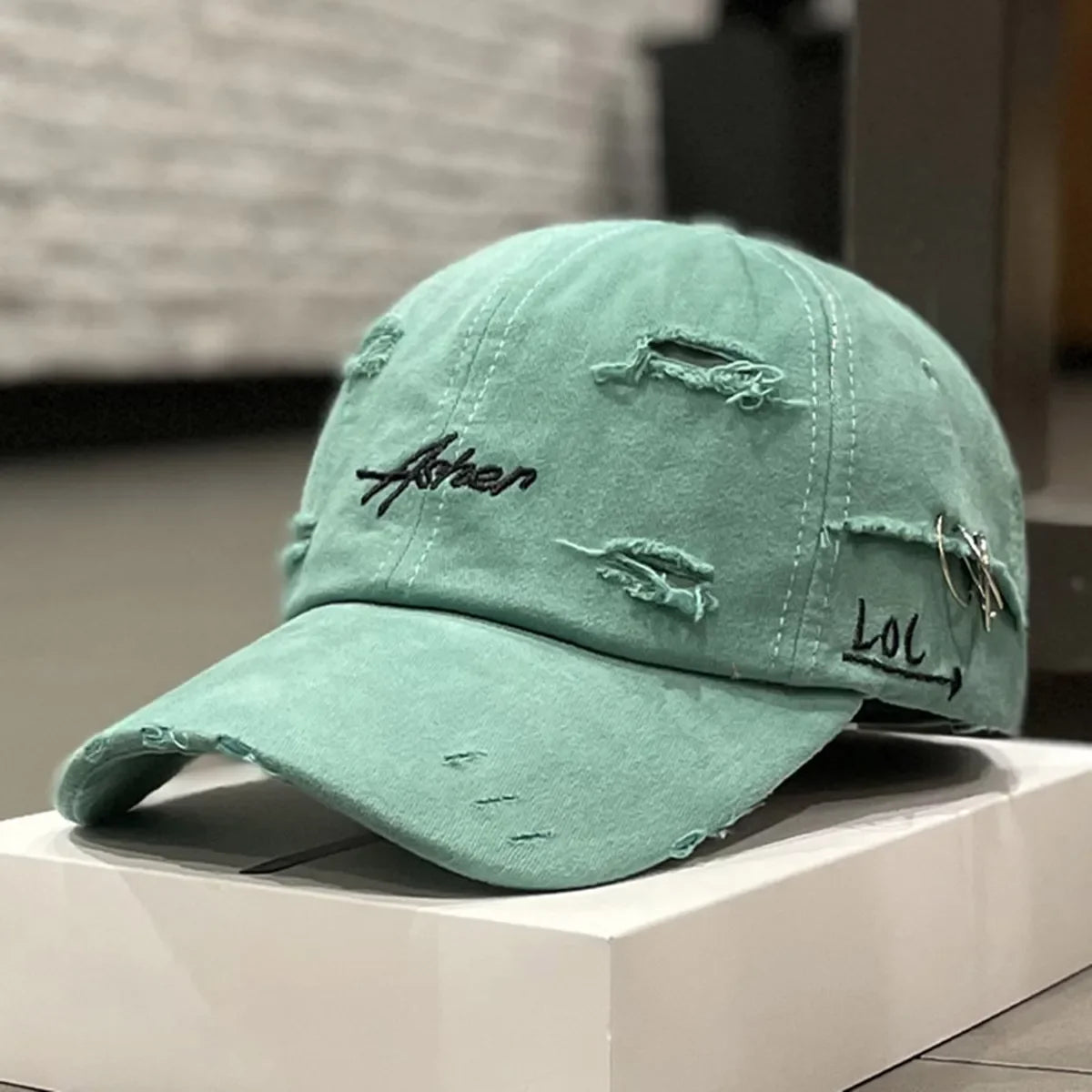 Șepci de baseball unisex Asher cu broderie, cu găuri și inel metalic, reglabile, pentru activități în aer liber, de primăvară și toamnă, casual, cu protecție solară
