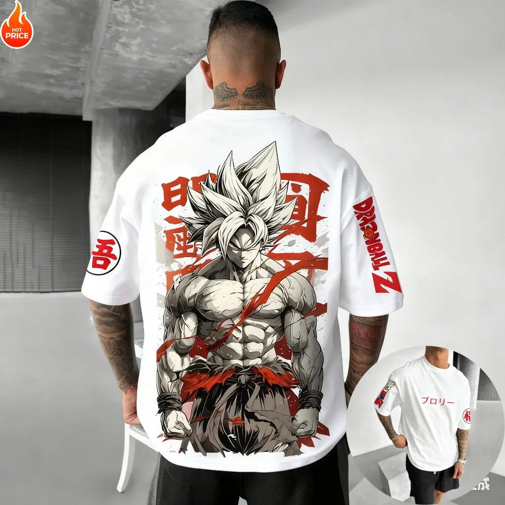2026 New Summer Dragon Ball 40th Anniversary Son Goku 100%Cotton Anime Printed T-shirt Extra Size Casual Streetwear Unisex Y2k