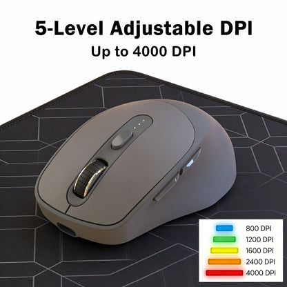 FREEWOLF X7 bezprzewodowa mysz Bluetooth 2.4G, dwutrybowa, cicha, akumulatorowa, 4000DPI, wskaźnik baterii, ergonomiczna, do PC, Mac i laptopa