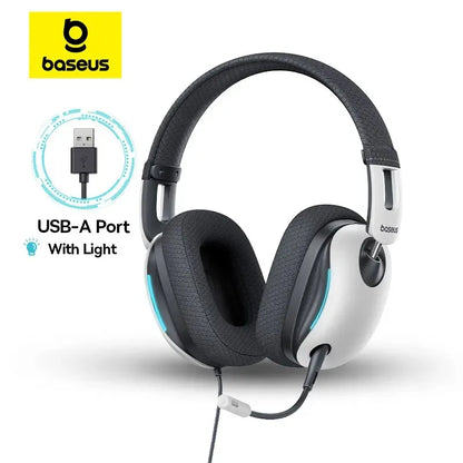 Baseus GoPlay 1 Max casque filaire de jeu 7.1 écouteurs Surround virtuel casque de joueur 3.5mm et prise USB-A Microphone détachable