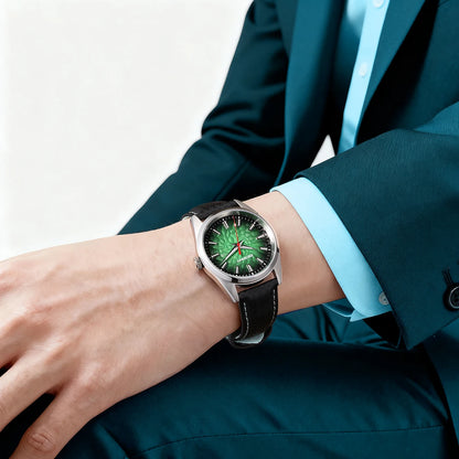 Montre pour homme BERNY – Montre à quartz élégante et classique, étanche à 10 ATM, dotée d'un verre saphir et d'aiguilles luminescentes, idéale pour une tenue habillée ou professionnelle, avec bracelet en cuir.