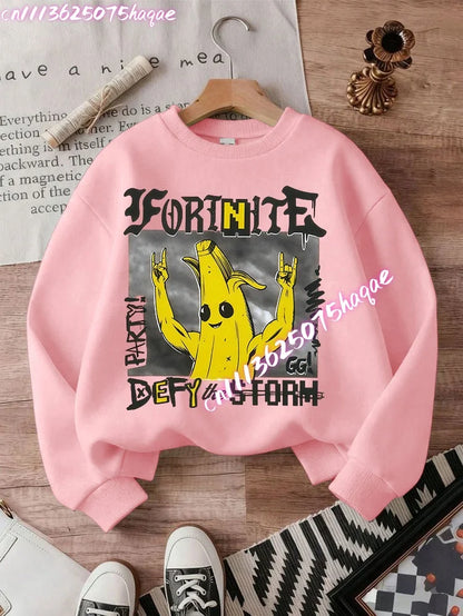 Neuer Fortnite-Kinder-Sweatshirt-Hoodie mit Cartoon-Spielcharakter-Print, lässiges Oberteil für Herbst und Winter, Baby- und Jungenbekleidung