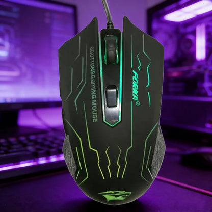 New 2026 Silent Click USB Wired Gaming Mouse 6 Buttons RGB Lighting Mute Optical Computer Mouse Mice for PC Laptop Notebook Game