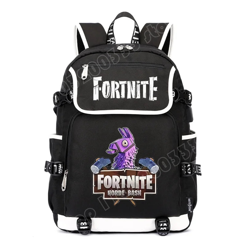 Fortnites Large Capacity Backpack Casual Shoulder Bag with USB Port Unisex Anime Students Schoolbag New Stylish Stationery Gift