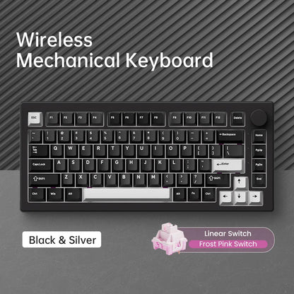 Tastiera meccanica gaming personalizzata Akko 5075 V3 75% ANSI-US con manopola del volume, hot-swappable, RGB, USB Type-C/2.4g e BT5.0 tri-mode