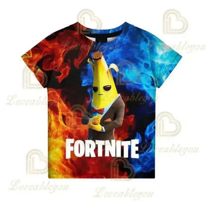 T-shirt 3D Battle Royale Fortnite — T-shirts para Homem e Mulher, Rapazes e Raparigas, Tops Cartoon Victory, Roupa Teen, Crianças, Herói de Jogo, T-shirts e Tops