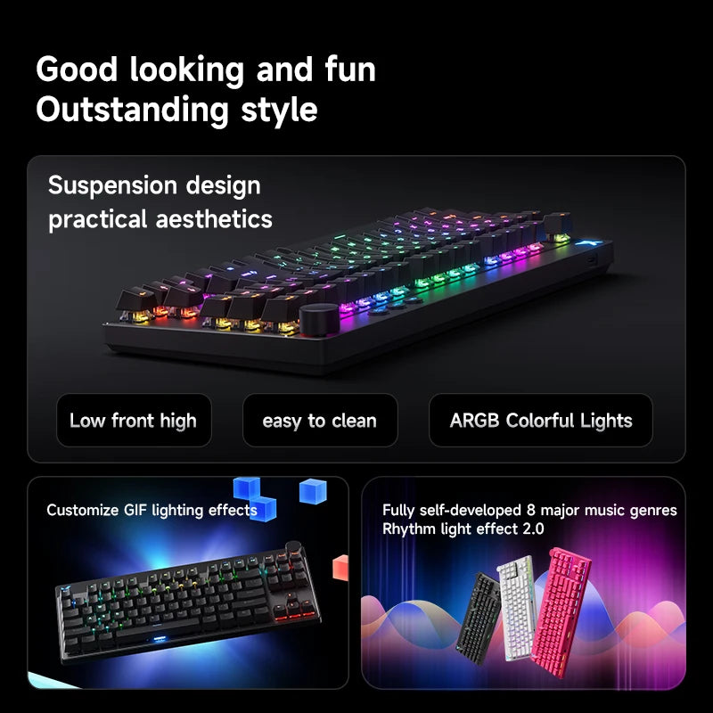 Mchose Mix87 Magnetic Switch Keyboard Wired Gaming Keyboard 8K+256K Esport 0.08ms Low Latency E-Sports Custom Gamer Accessories