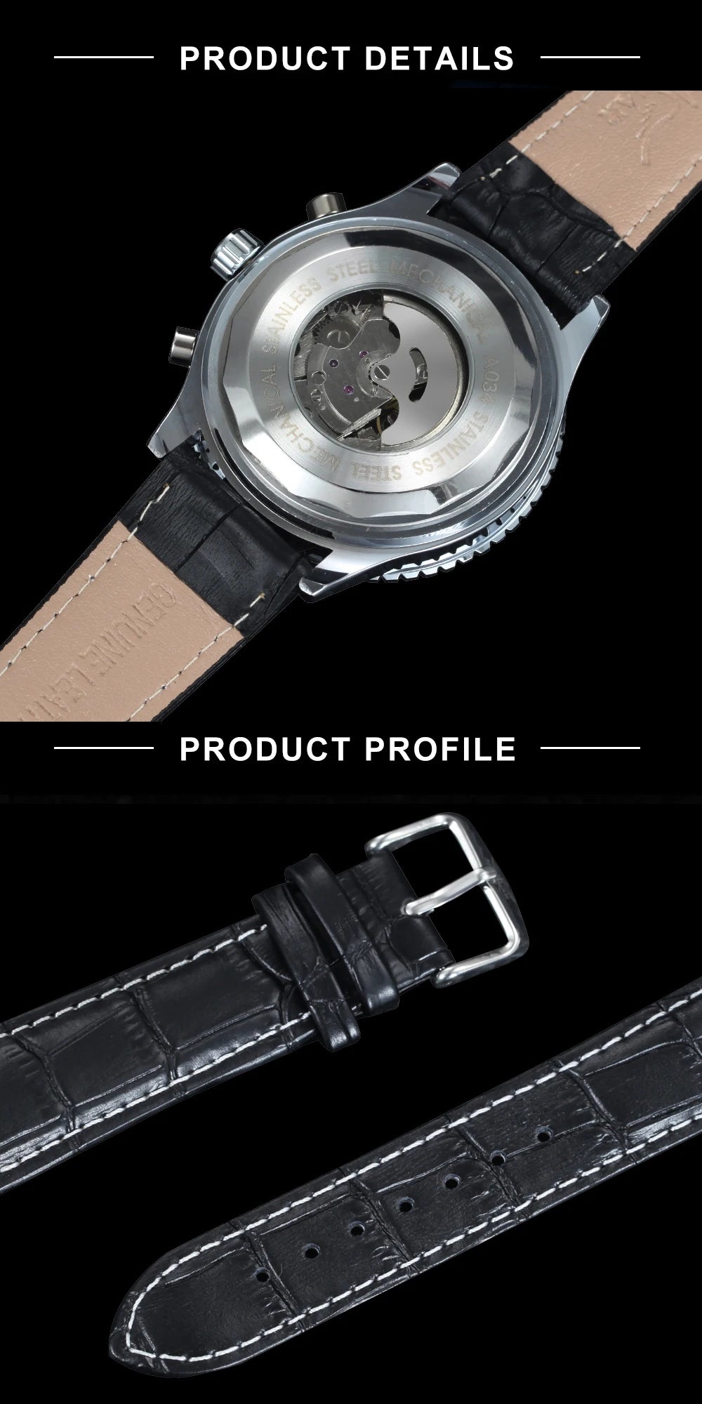 JARAGAR Pilot Automatic Watch for Men Military Multifunction Sub-Dials Mechanical Watches Top Brand Luxury Leather Strap Clock