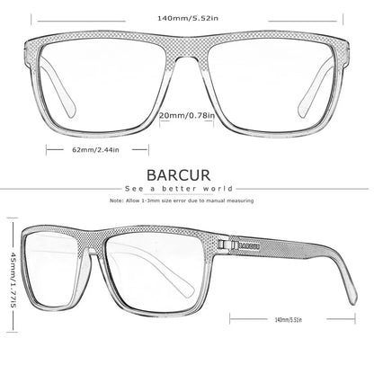 BARCUR Design TR90 napszemüveg férfiaknak, polarizált, könnyű sportnapszemüveg nőknek, szemüveg-kiegészítő, Oculos UVAB védelem