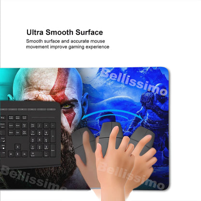XXL egérpad God of War íróasztali szőnyeg játékos kiegészítők billentyűzet számítógépes egérpad játékosok számára nagy méretű PC-szekrény irodai asztal szőnyeg