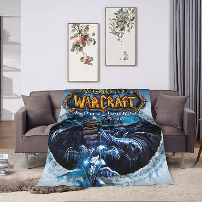 WOW World of Warcraft Arthas Retro Game Soft Blankets Travel Plush Throw Blanket Pattern Bedroom Flannel Bedspread Sofa Cover