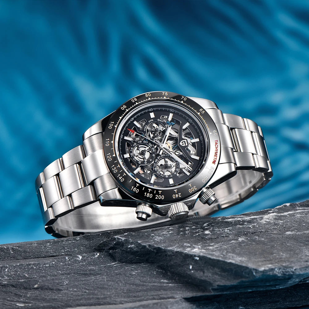 PAGANI DESIGN Men's Automatic Mechanical Watch Stainless Steel Waterproof Sport 10Bar Luxury Casual Watch for Men Reloj Hombre