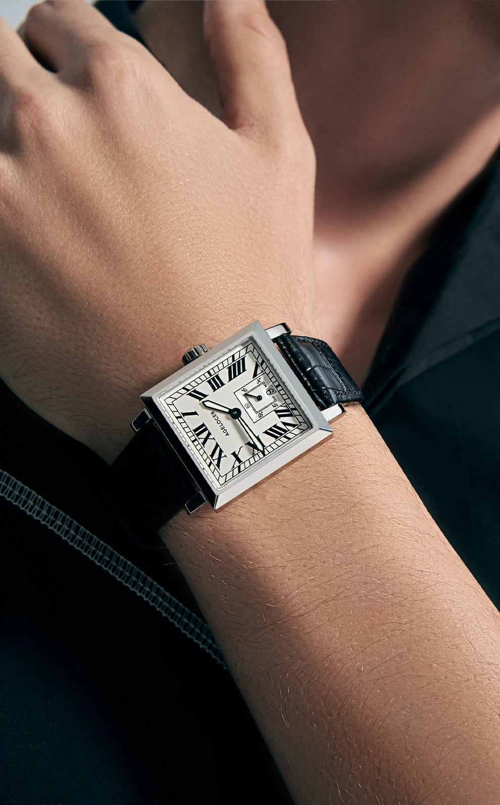 AGELOCER Original Codex Watch Men's Square Business Formal Automatic Mechanical Watch Birthday Gift for Men