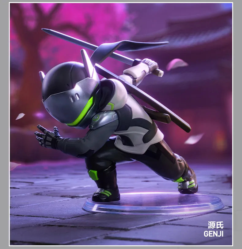 POP MART Overwatch Play of The Game serijos paslaptinga akloji dėžutė – kawaii stiliaus žaislai, dekoratyvinės figūrėlės, namų dekoras, staliniai modeliai-lėlės
