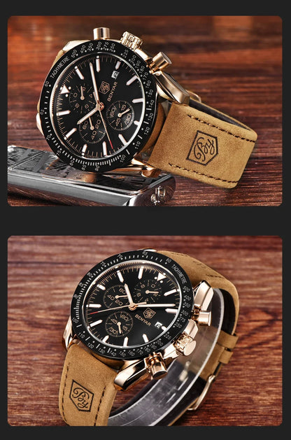 Montre homme BENYAR 5140, montre de sport décontractée, montre à quartz de luxe étanche, chronographe militaire de marque haut de gamme.